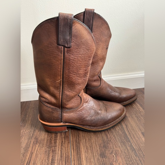 Chippewa Leather Cowboy Boots Brown Vibram Bottoms Size 9.5 Western Boots - Picture 1 of 10